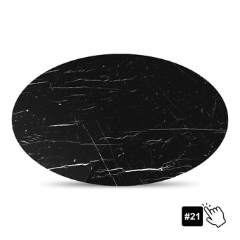Tulip Table Black Marble 180cm Oval