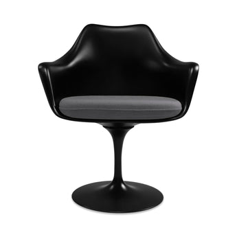 Tulip Dining Room Chair Black with Arms